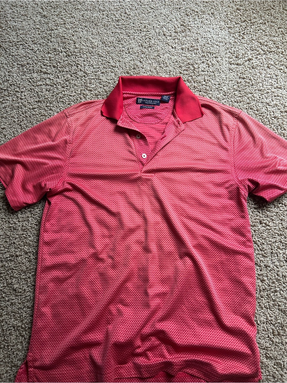 Oxford Red Patterned Polo Shirt